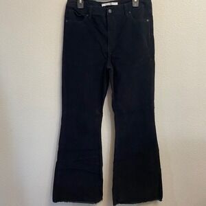 Celebrity Pink Size 13/31 Black Corduroy Flare Jeans Raw‎ Hem Women's Denim